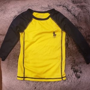 Ralph Lauren toddler rash guard navy, yellow 24M swim shirt long sleeve